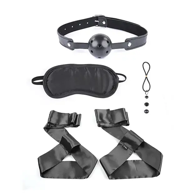 Sex & Mischief Shadow 4-Piece Secrets Bondage Kit Black  Bondage Kits