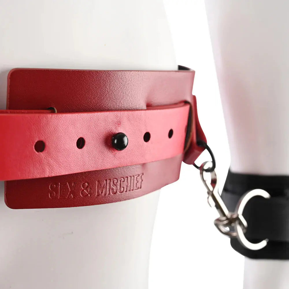 Sex and Mischief Bondage Belt with Restraints Exs and Ohs Bound and Belted  Fetish - Cuffs & Restraints