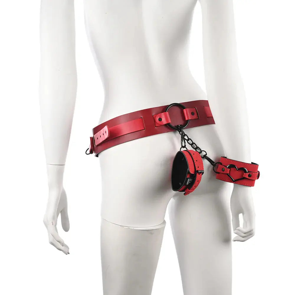 Sex and Mischief Bondage Belt with Restraints Exs and Ohs Bound and Belted  Fetish - Cuffs & Restraints