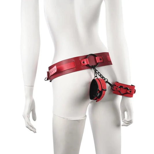 Sex and Mischief Bondage Belt with Restraints Exs and Ohs Bound and Belted  Fetish - Cuffs & Restraints