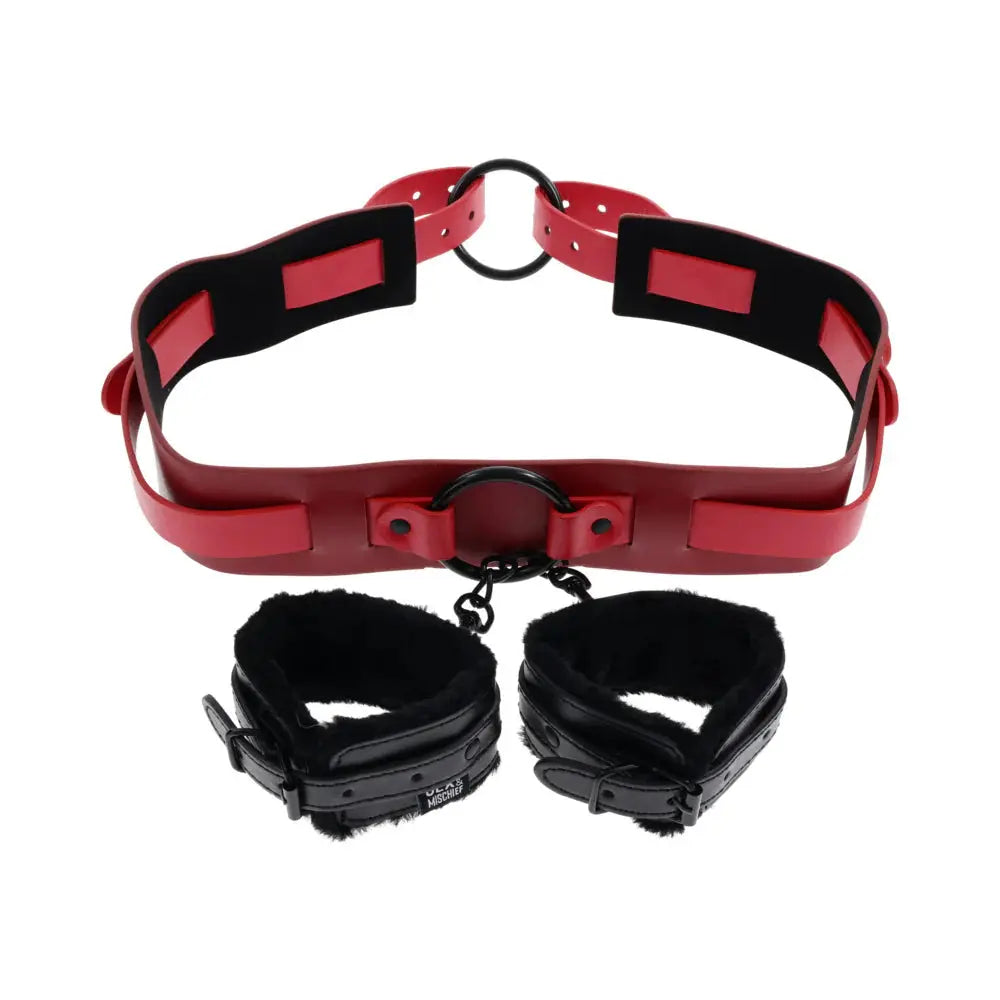Sex and Mischief Bondage Belt with Restraints Exs and Ohs Bound and Belted  Fetish - Cuffs & Restraints