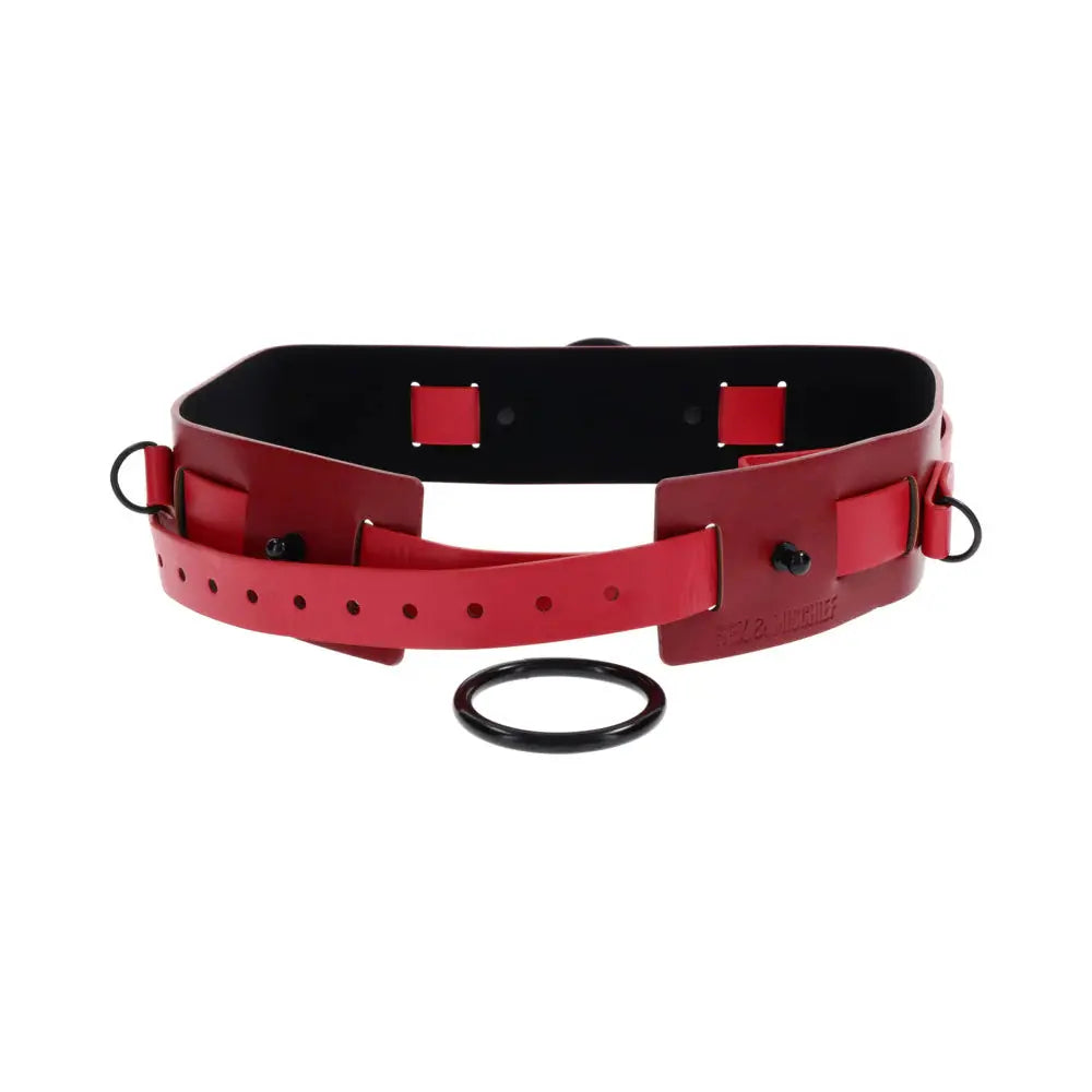 Sex and Mischief Bondage Belt with Restraints Exs and Ohs Bound and Belted  Fetish - Cuffs & Restraints