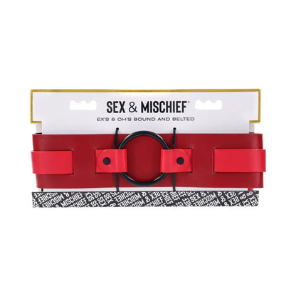 Sex and Mischief Bondage Belt with Restraints Exs and Ohs Bound and Belted  Fetish - Cuffs & Restraints