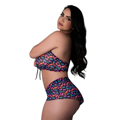 Sexy Gummy Bear Lounge Wear Plus Halter Top and Hot Short Set Gummy Bears  Lingerie - Club Wear
