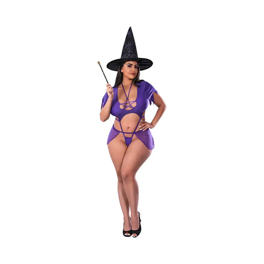 Sexy Plus Size Witch Costume Charmed Costume Purple Queen Size  Lingerie - Costumes