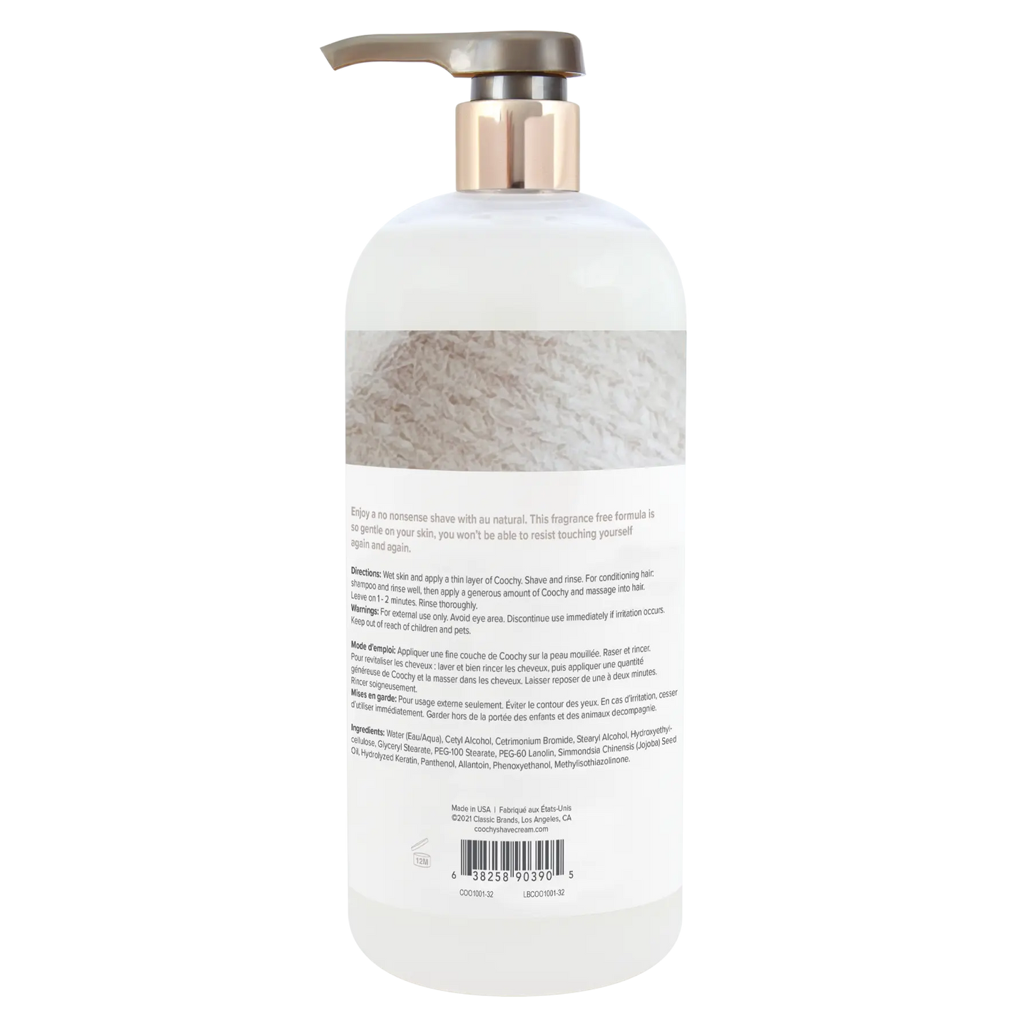Shave Cream - Au Natural 32oz | 946mL  Lubes, Lotions and Accessories