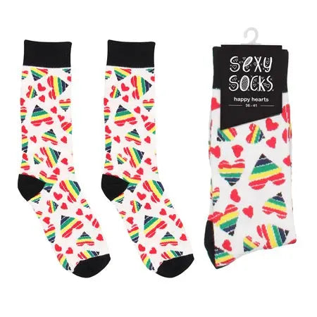 Shots Sexy Socks Happy Hearts S/M  Lingerie - Novelty