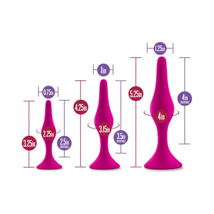 Silicone Beginner Anal Plug Kit Pink Anal Training Set  Anal Training