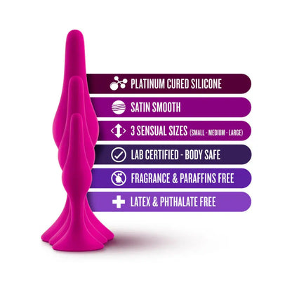 Silicone Beginner Anal Plug Kit Pink Anal Training Set  Anal Training