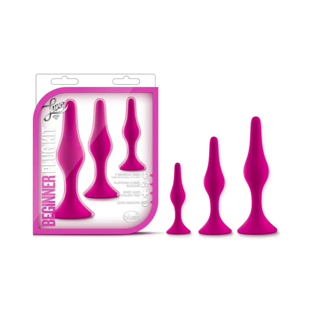 Silicone Beginner Anal Plug Kit Pink Anal Training Set  Anal Training