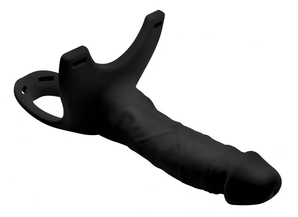 Silicone Dildo Hollow Strap-on - Black Penis Sheath  Penis Extenders and Sleeves