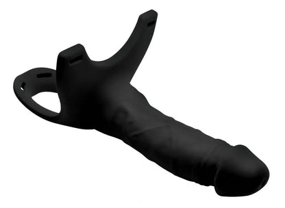 Silicone Dildo Hollow Strap-on - Black Penis Sheath  Penis Extenders and Sleeves