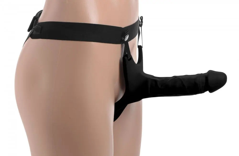 Silicone Dildo Hollow Strap-on - Black Penis Sheath  Penis Extenders and Sleeves