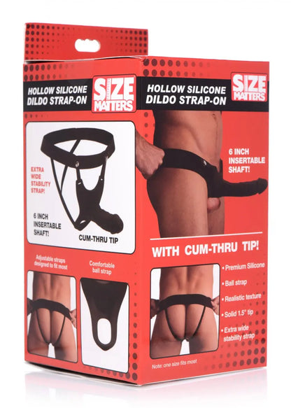 Silicone Dildo Hollow Strap-on - Black Penis Sheath  Penis Extenders and Sleeves