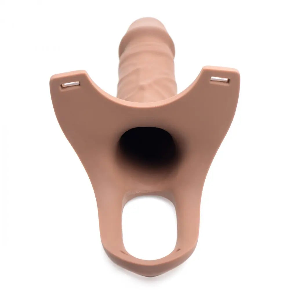 Silicone Dildo Hollow Strap-on - Flesh  Strap-Ons and Harnesses