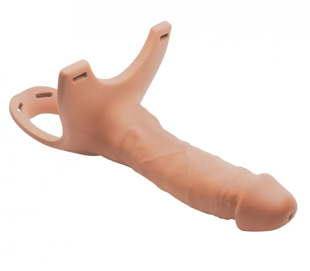 Silicone Dildo Hollow Strap-on - Flesh  Strap-Ons and Harnesses