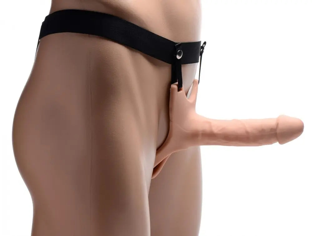 Silicone Dildo Hollow Strap-on - Penis Extender with Harness  Penis Extenders and Sleeves