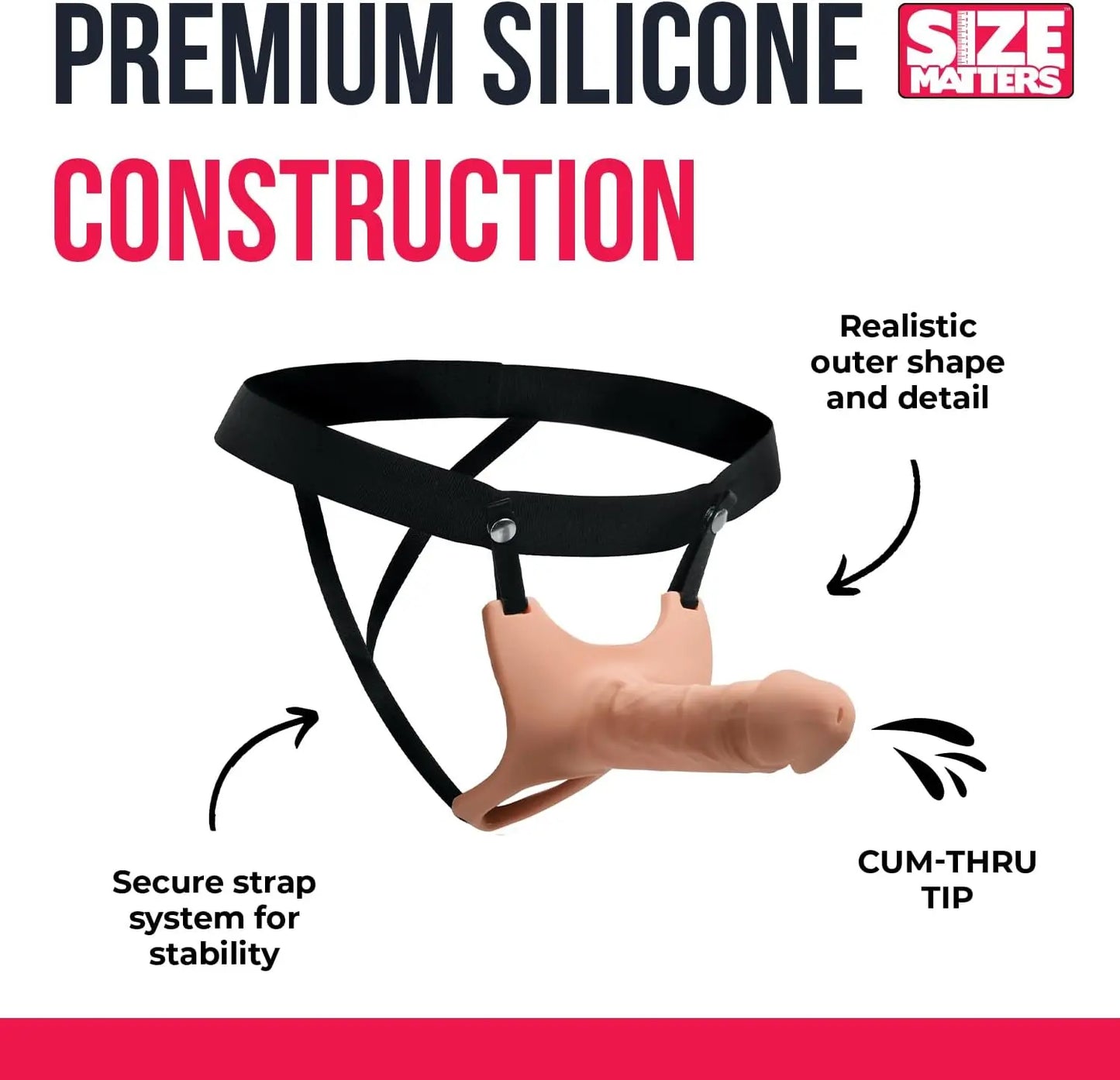 Silicone Dildo Hollow Strap-on - Penis Extender with Harness  Penis Extenders and Sleeves