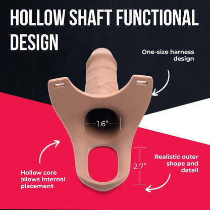 Silicone Dildo Hollow Strap-on - Penis Extender with Harness  Penis Extenders and Sleeves