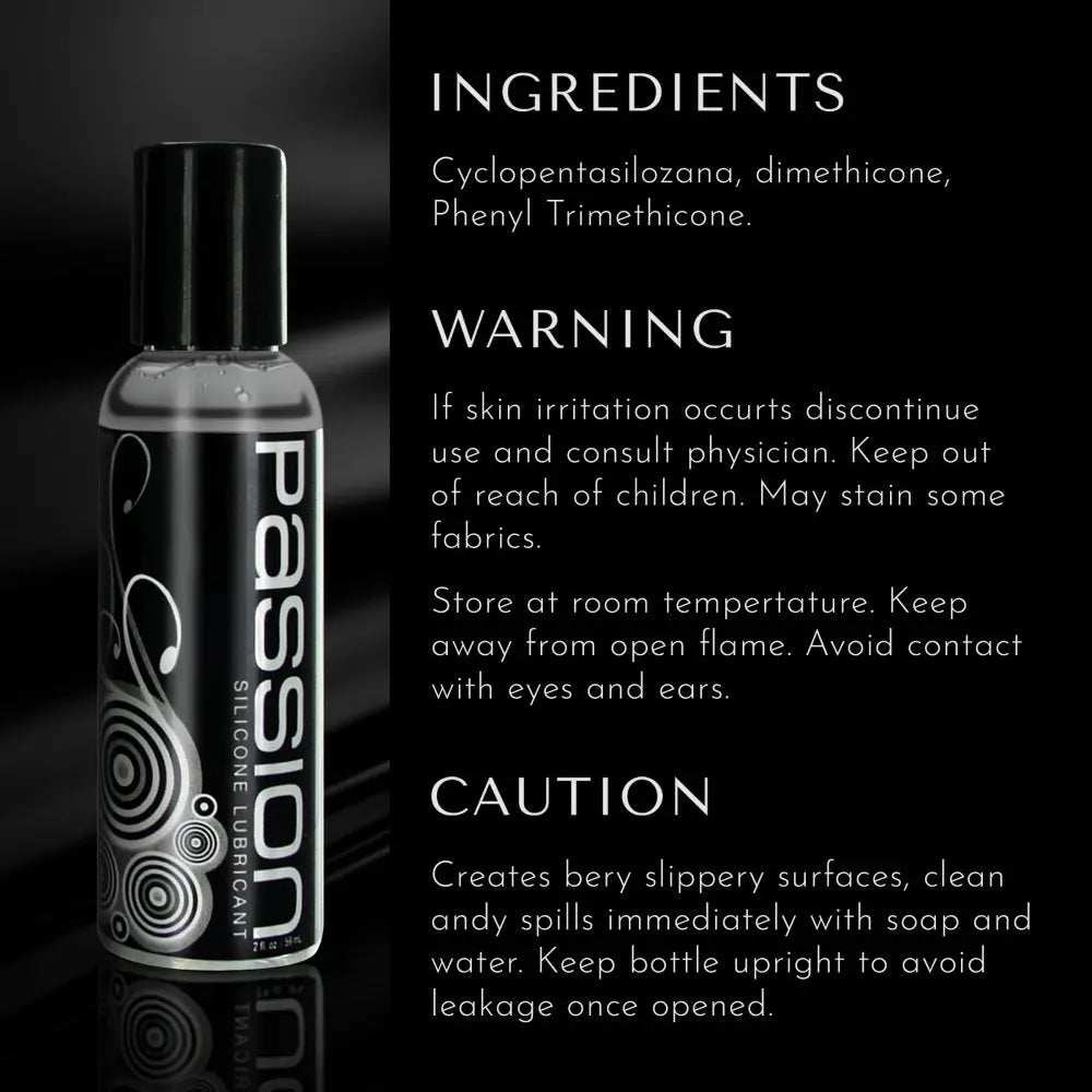 Silicone Lube - Passion Premium Silicone Lubricant - 2 oz  Lubes, Lotions and Accessories