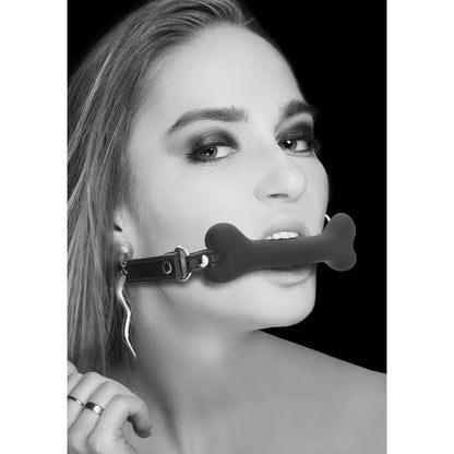 Silicone Puppy Play Bone Gag With Adjustable Bonded Leather Straps  BDSM Gag