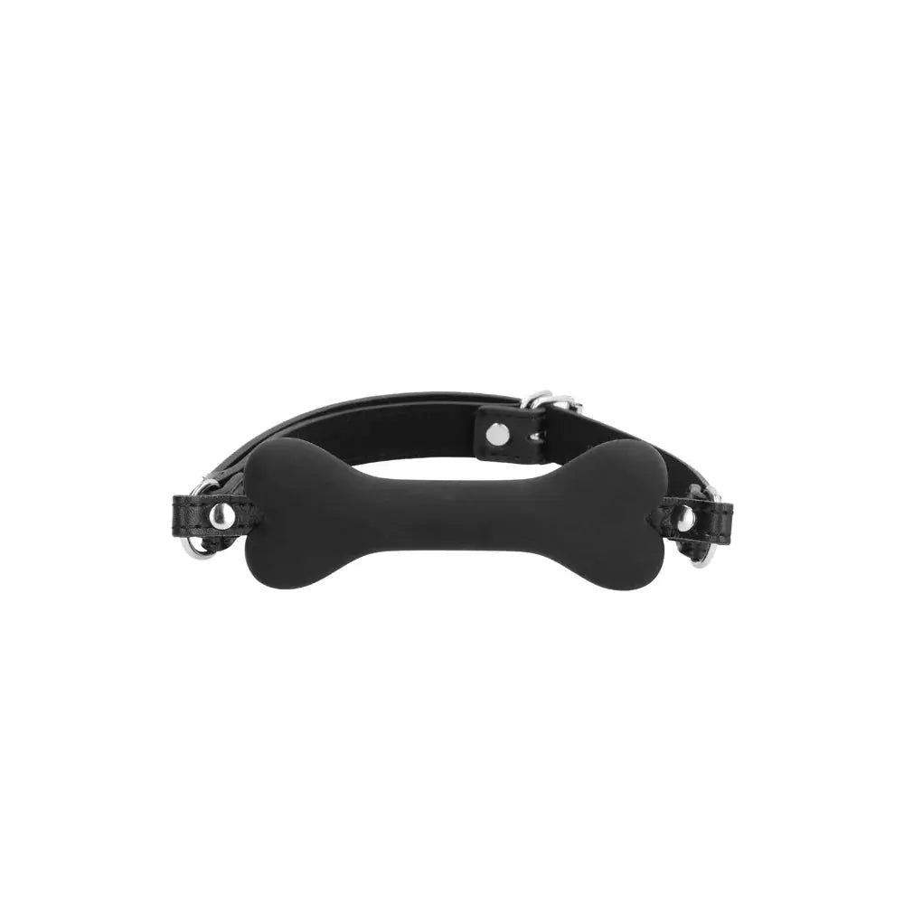 Silicone Puppy Play Bone Gag With Adjustable Bonded Leather Straps  BDSM Gag