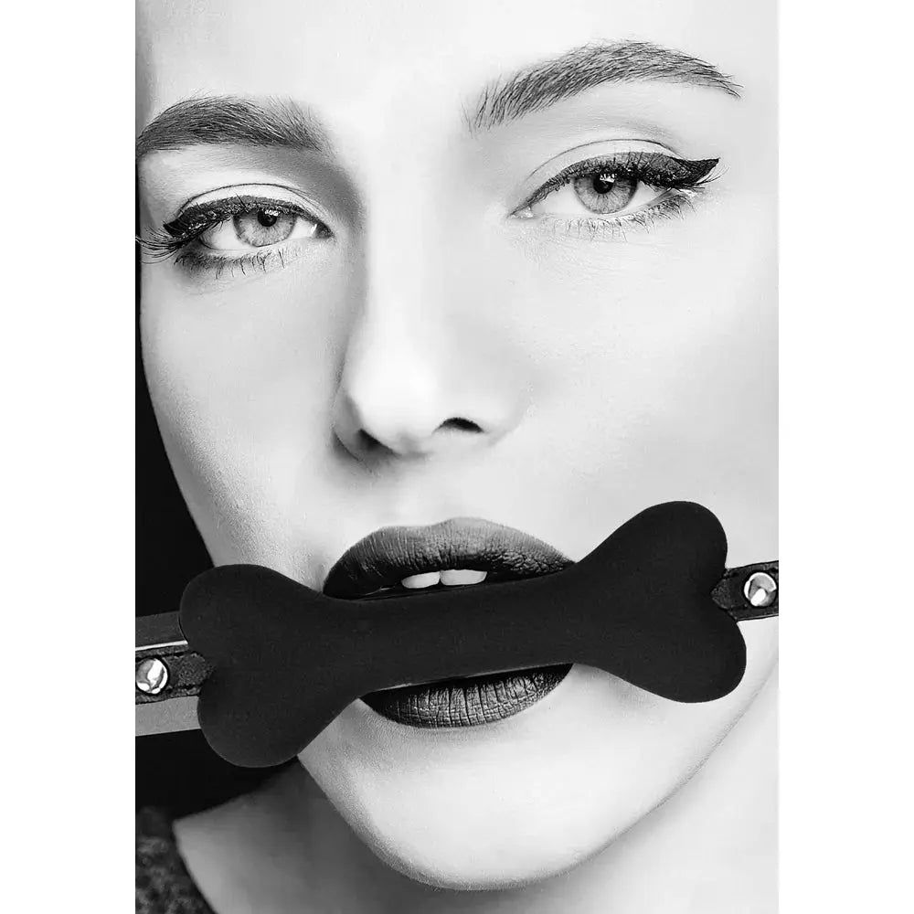 Silicone Puppy Play Bone Gag With Adjustable Bonded Leather Straps  BDSM Gag