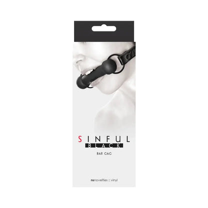 Sinful Silicone Bar Gag Black  Fetish - Gags