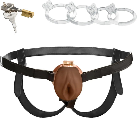 Sissification Cock Cage CBT Pussy Chastity Cage BDSM - Medium  Chastity