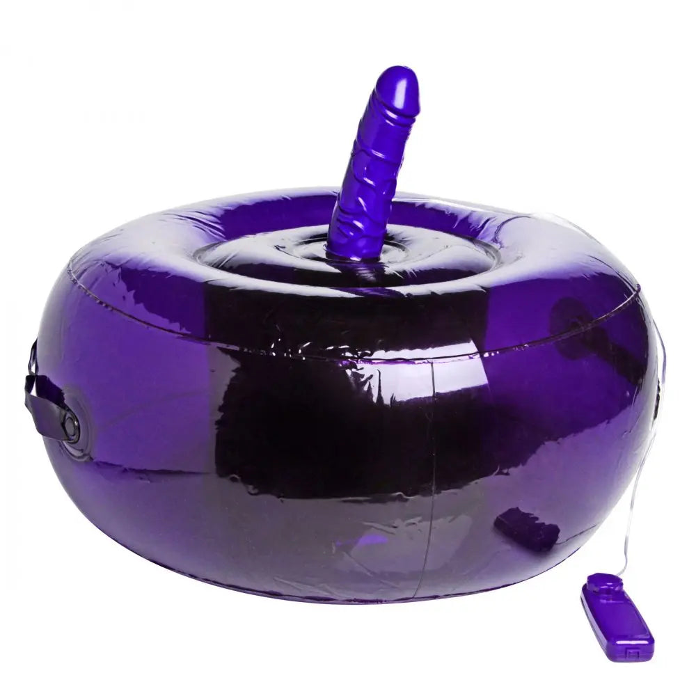 Sit-and-Ride Inflatable Seat with Vibrating Dildo - Purple  Dungeon Furniture and Accessories