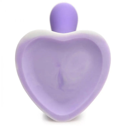 Slim G-Spot Dildo Sex Toy Silicone Purple and White Dildo with Heart Suction Cup Base  Curved Dildo