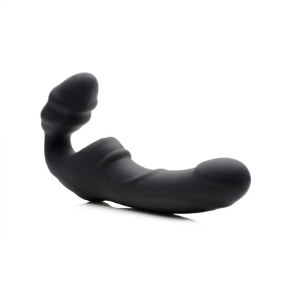 Slim Rider Ribbed Vibrating Silicone Strapless Strap On  Strap-Ons and Harnesses