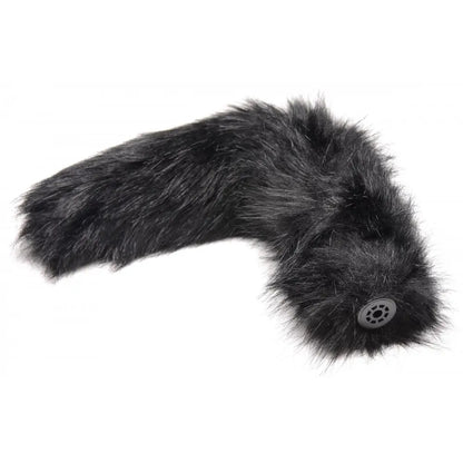 Small Vibrating Anal Plug with Fox Tail Butt Plug Attachment - Black  BDSM Pet Play Anal Plug