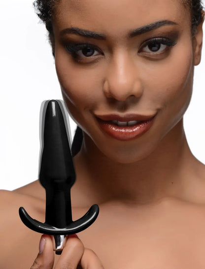 Smooth Vibrating Anal Plug - Black Vibrating Butt Plug  Vibrating Anal Sex Toy