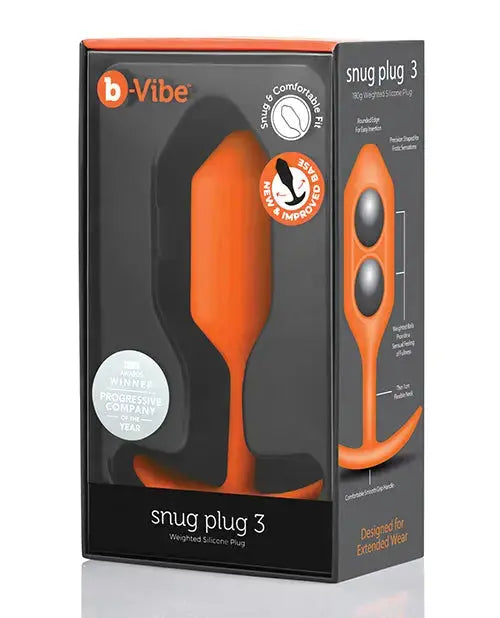 Snug Plug 3 Orange Weighted Butt Plug Anal Toy  Anal Plug Sex Toy