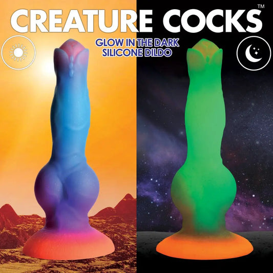 Space Cock Glow-in-the-Dark Silicone Alien Dildo  Fantasy Dildos