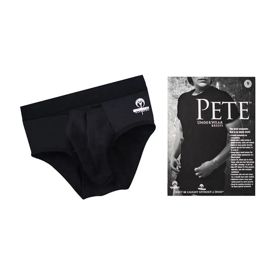 SpareParts Pete Briefs Nylon Packing Underwear Black Size L  Harnesses
