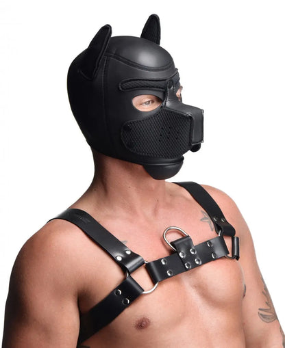 Spike Neoprene Puppy Hood - Black BDSM Pet Play  BDSM Pet Play