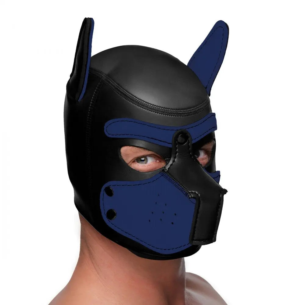 Spike Neoprene Puppy Hood - Blue BDSM Pup Play  Animal Play