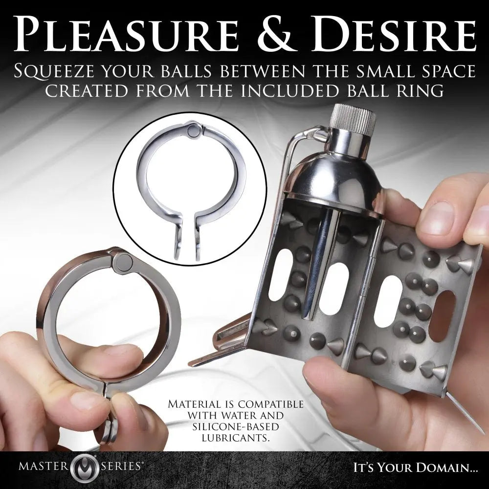 Spiked Chamber Chastity Cage Femdom Cock Cage  Chastity