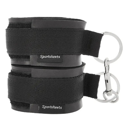 Sports Bondage Cuffs - Black BDSM Wrist Cuffs  Restraints and Cuffs
