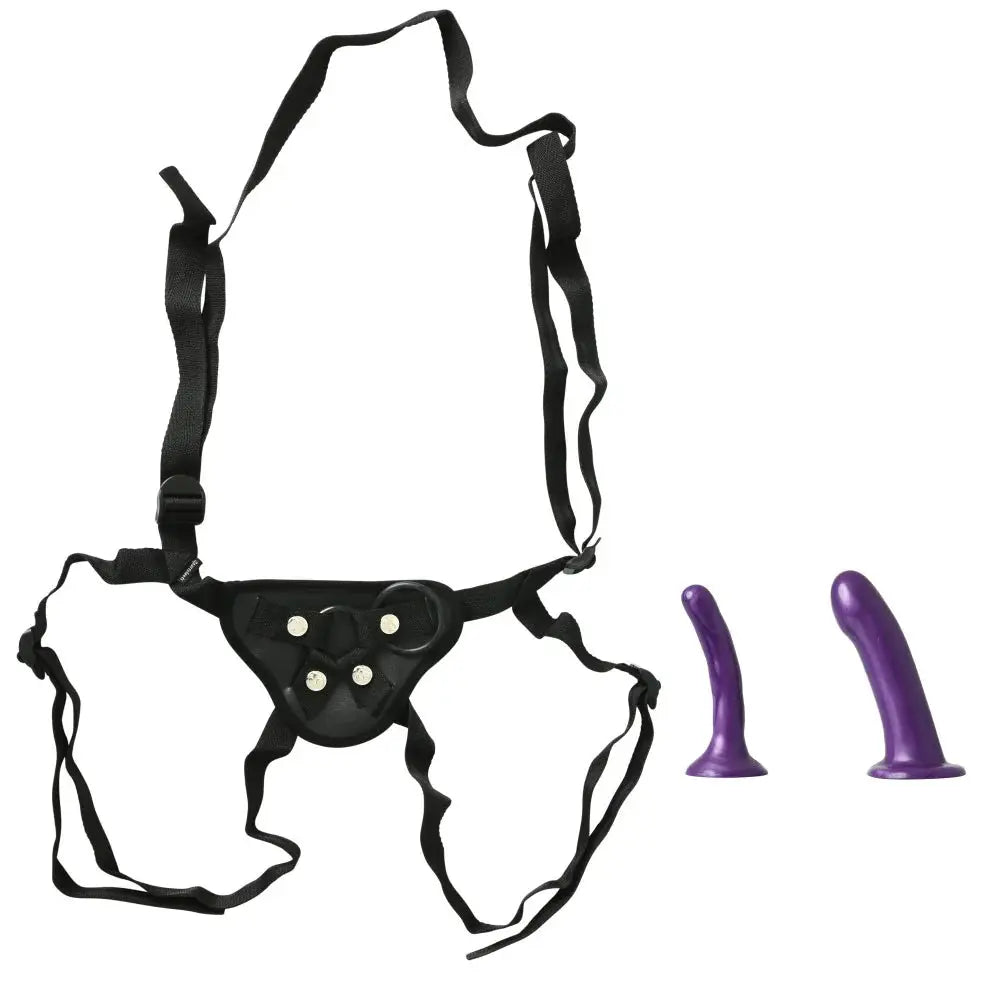 Sportsheets Anal Explorer Kit with Adjustable Strap-On Harness & 2-Piece Silicone Dildo Set  Pegging Kit