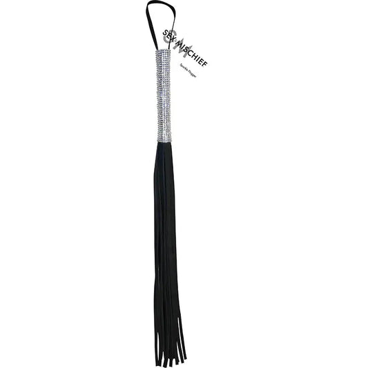 Sportsheets Sex & Mischief Sparkle Flogger Black  Fetish - Whips Crops & Paddles