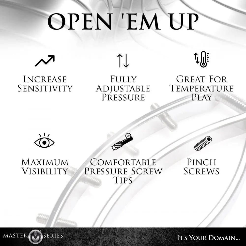 Spread Em Stainless Steel Poker Labia Clamp with Adjustable Pressure Screws  Bondage Gear