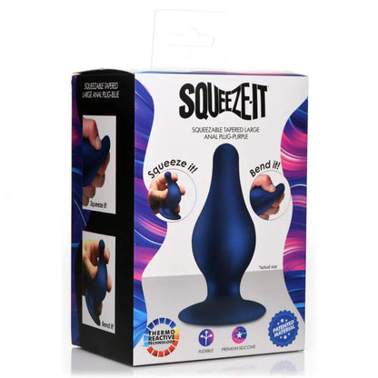 Squeezable Tapered Large Anal Plug Sex Toy - Blue Body Safe Butt Plug  Anal Plug Sex Toy