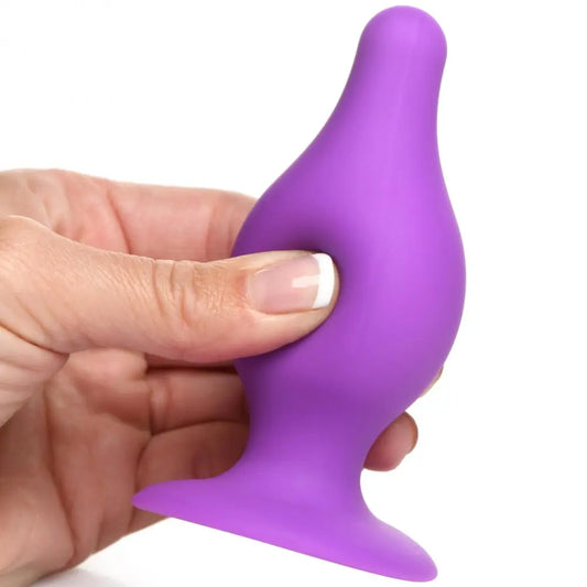 Squeezable Tapered Medium Silicone Anal Plug Sex Toy - Purple  Anal Plug Sex Toy