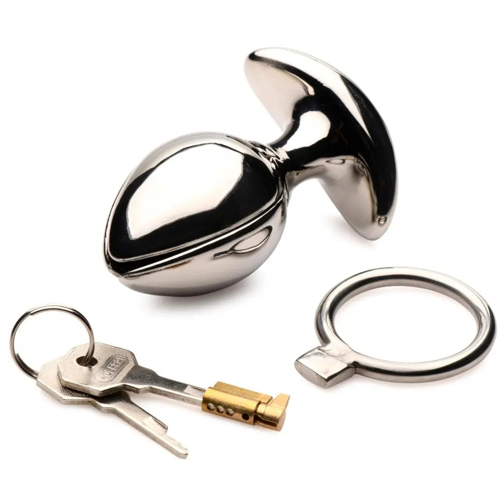 Stainless Steel Ass Vault Locking Anal Expander Bondage Anal Plug  Anal