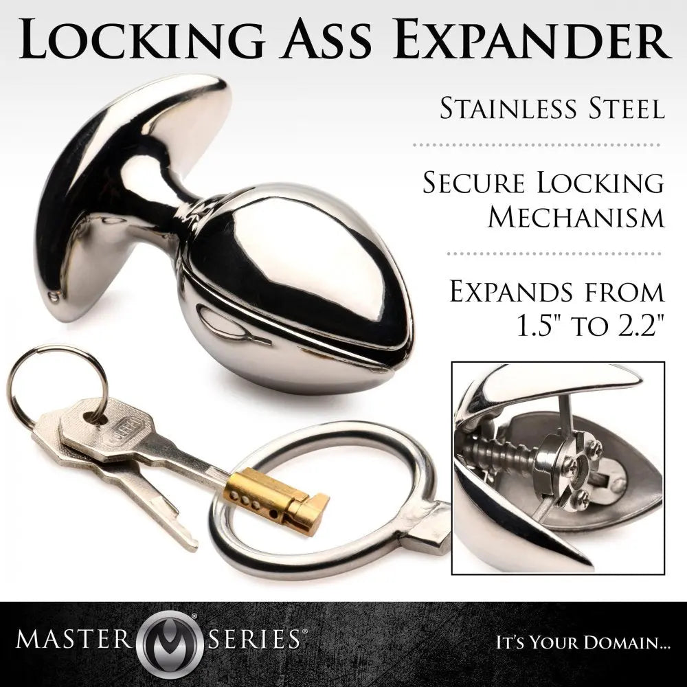 Stainless Steel Ass Vault Locking Anal Expander Bondage Anal Plug  Anal