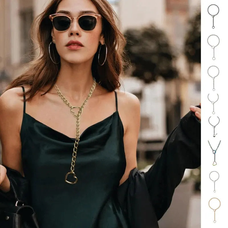 Stainless Steel Lariat Heart Necklace Day Collar  Collars and Leads