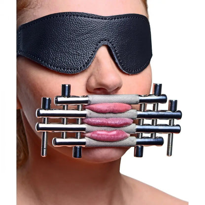 Stainless Steel Lips and Tongue Press Extreme Bondage Gag  Masks, Gags and Blindfolds